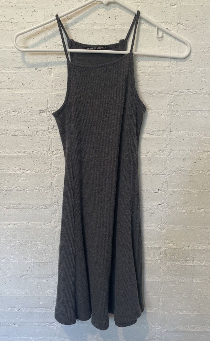 Brandy Melville Women's Gray Ribbed Dress, Stretchy, OS